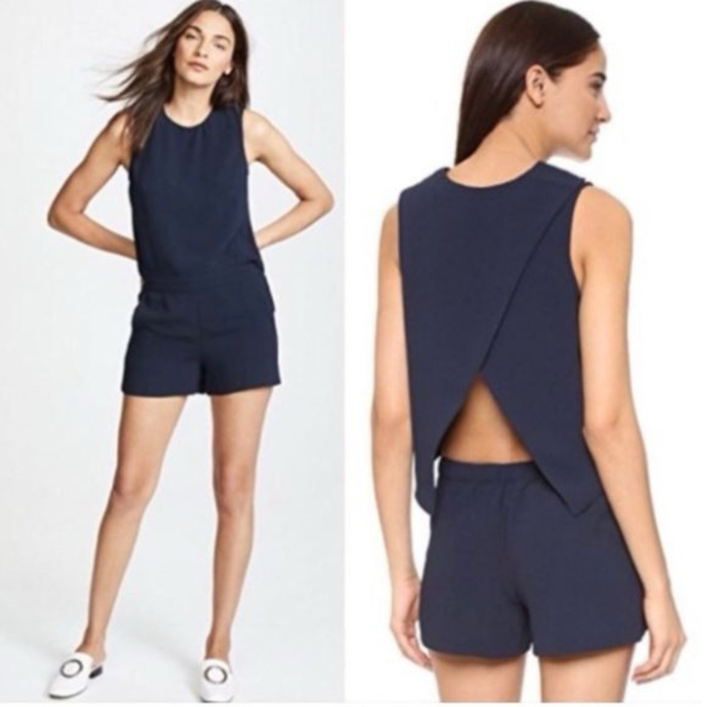 Club Monaco backless navy romper